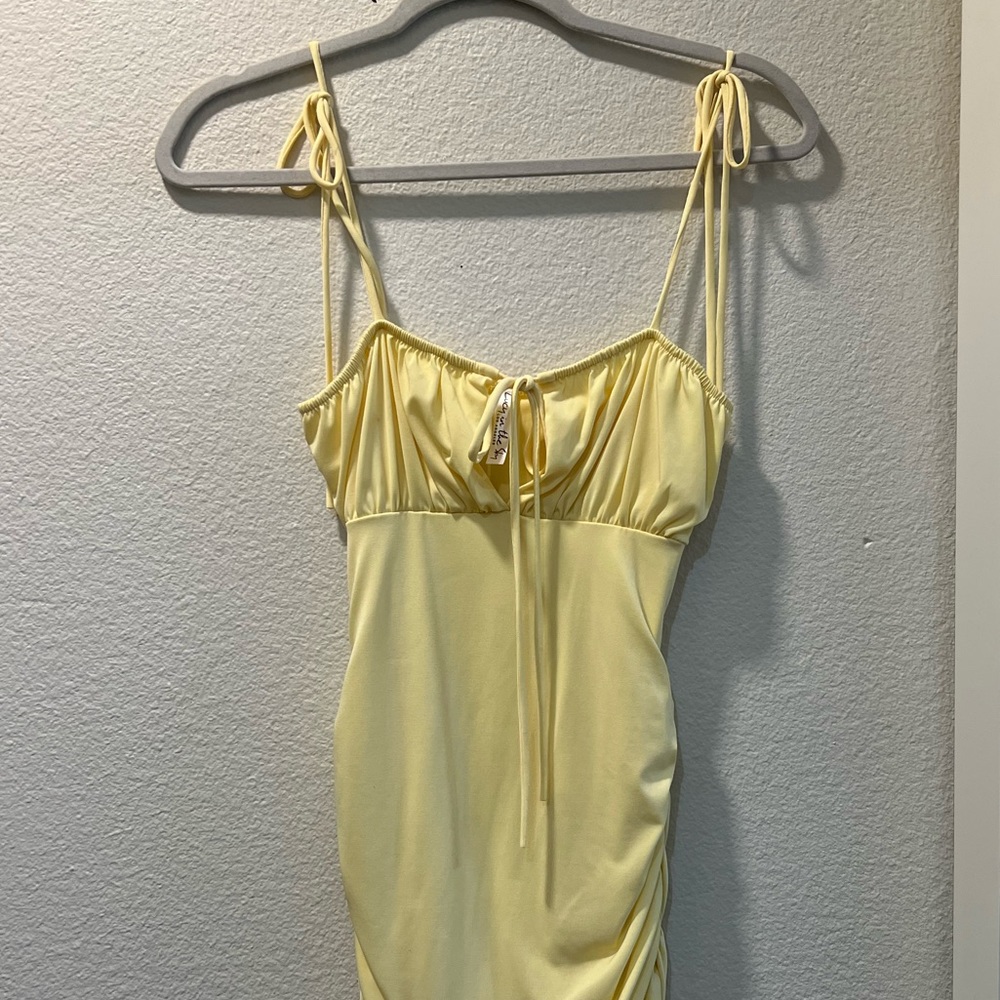 Lucy In The Sky Yellow Ruched Dress